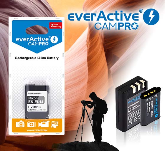 Everactive 7,4 (Li-Ion) V, EVB010, Litium-Ion 1000 Nikon, mAh