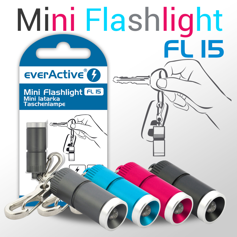 new colour versions of everActive FL-15 mini flashlight