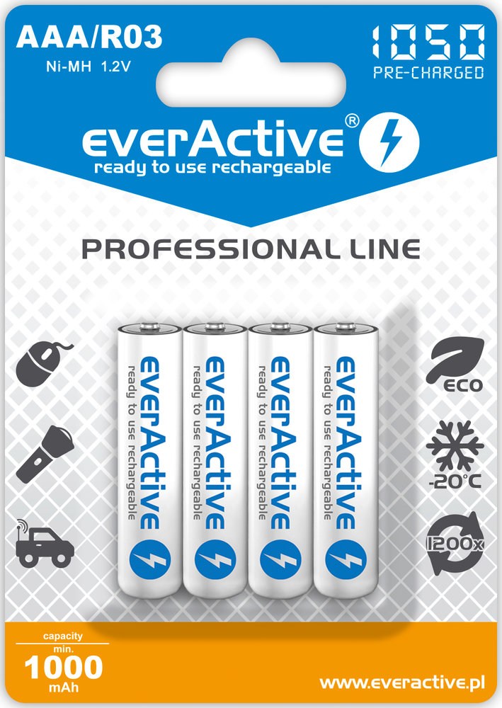 10 Piles AAA LR03 LR3 Everactive 1,5 volt - Piles EverActive - Eve