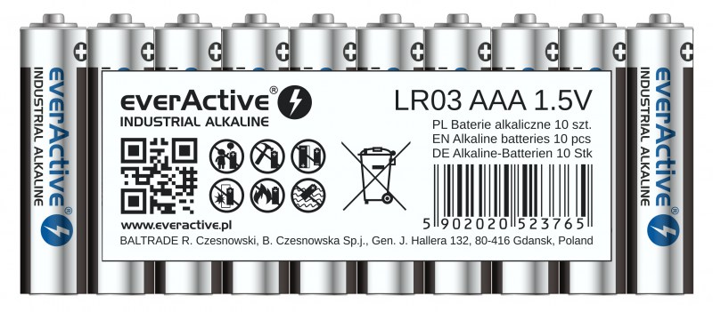 everActive alkaline batteries Industrial Series LR03 AAA