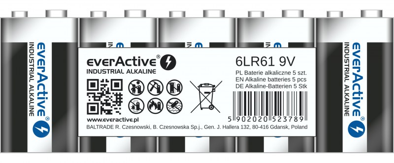everActive alkaline batteries Industrial Series 6LR61 9V