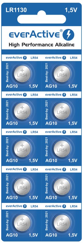 Mini alkaline batteries everActive G10 LR1130 LR54