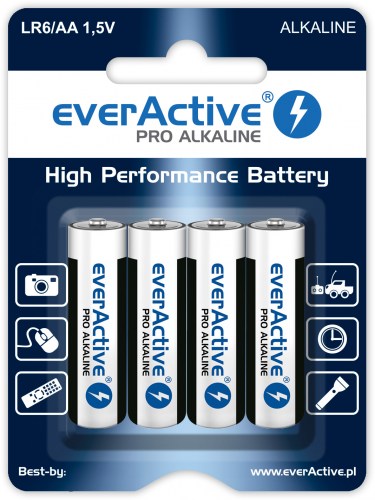 Alkaline batteries everActive Pro Alkaline LR6 AA - blister card - 4 pieces