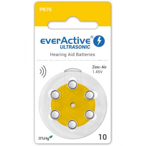 everActive Ultrasonic 10 / PR70 zinc-air batteries