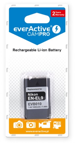 everActive CamPro battery - replacement for Nikon EN-EL9 / EN-EL9e