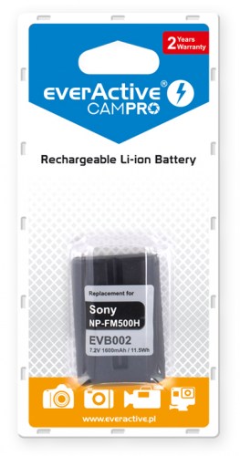 everActive CamPro battery - replacement for Sony NP-FM500H