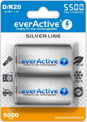 everActive Ni-MH R20 D 5500 mAh Silver Line