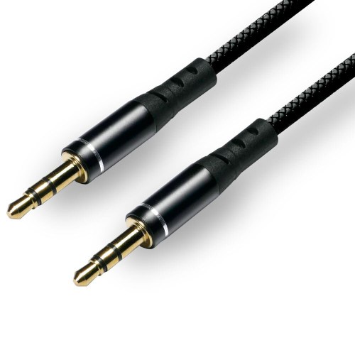 Silicone audio AUX cable plug - 3.5 mm stereo jack plug 150cm everActive CBS-1,5JB black