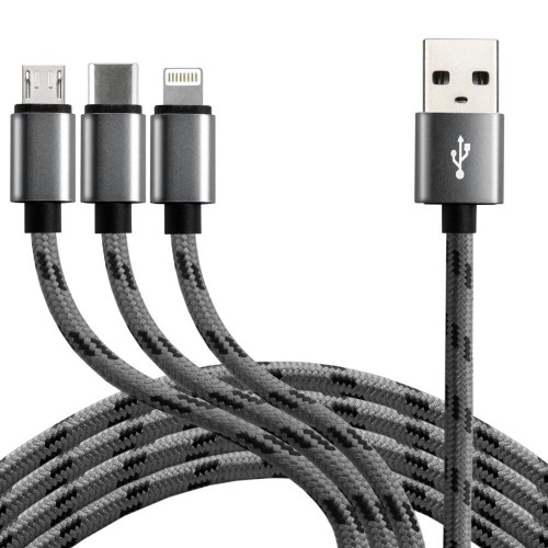 USB cable 3in1 - USB-C, Lightning, micro USB 120cm everActive CBB-1.2MCI up to 2.4A