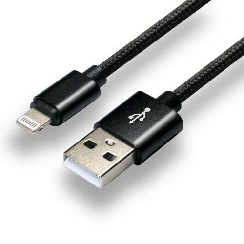 Braided USB cable - Lightning everActive CBB-1.2IB 120cm up to 2.4A