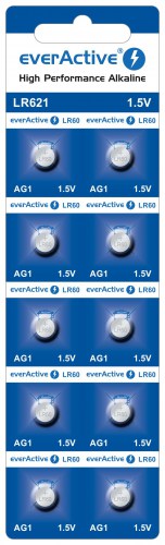 everActive AG1 G1 LR621 LR60 mini alkaline batteries