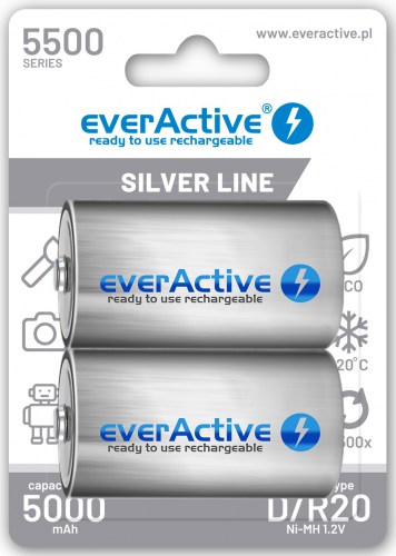 Akumulatorki everActive Ni-MH R20 D 5500 mAh Silver Line