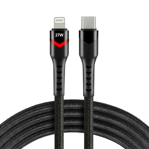 EverActive CBB-1CIR 100cm Power Delivery 27W USB-C - Lightning Braided Cable