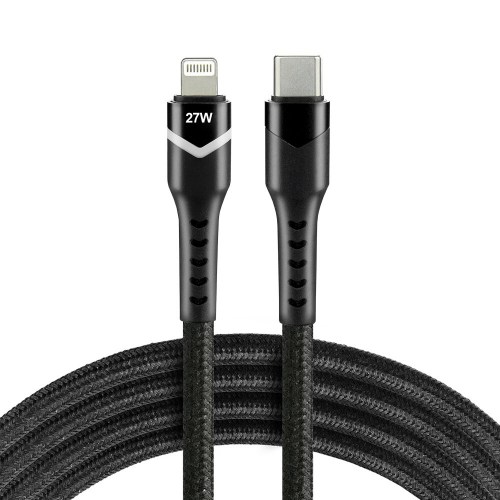 EverActive CBB-1CIR 100cm Power Delivery 27W USB-C - Lightning Braided Cable