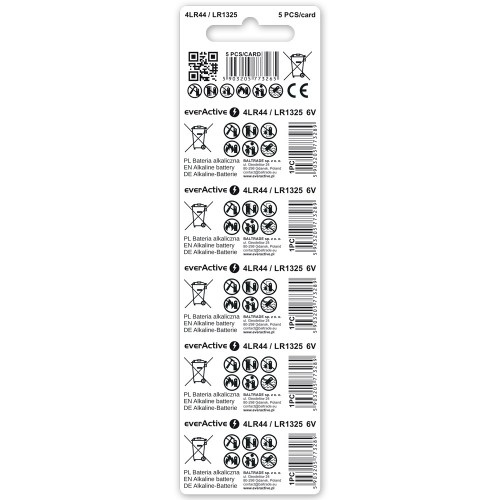 everActive 4LR44 LR1325 544A alkaline batteries