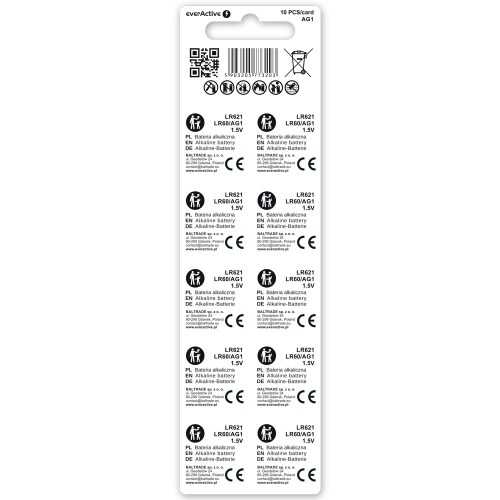 everActive AG1 G1 LR621 LR60 mini alkaline batteries