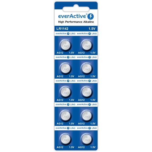 everActive AG12 G12 LR1142 LR43 mini alkaline batteries
