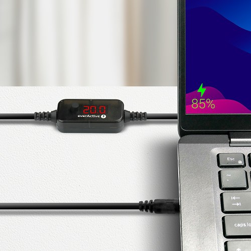 Universal Power Supply, USB-C PD Voltage Selector - DC 5V, 9V, 12V, 15V, 20V, 10 Plugs, everActive AD-PD65