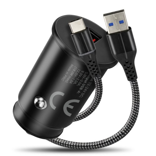 everActive CC-15QC Car Charger with USB-C Cable