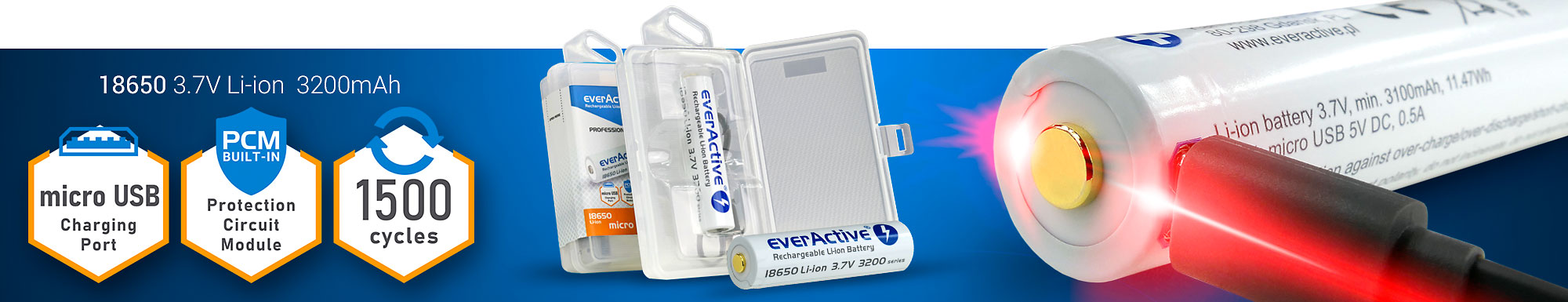 everActive 18650 battery top