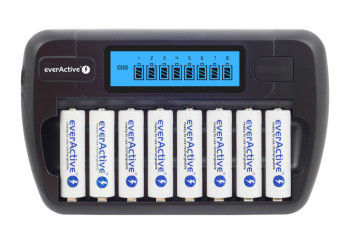 EverActive NC-800 professional battery charger with 8 batteries