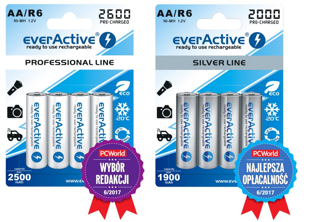 everActive - batteries, chargers, rechargeable batteries, flashlights -  Rechargeables